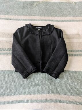 Karl Lagerfeld Black Cropped Tweed Jacket